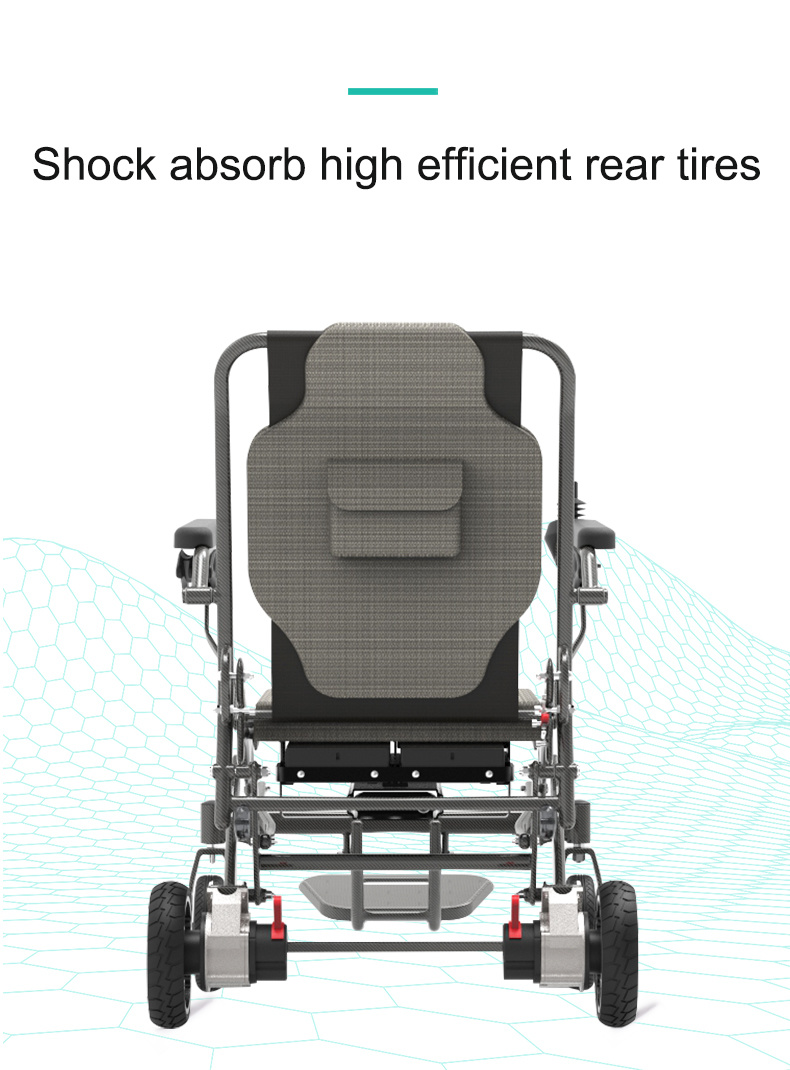 Latest Fashion Carbon Fiber Motorized Wheelchair for Outdoor