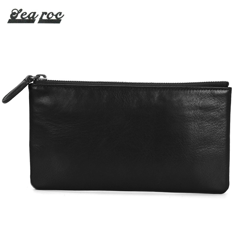 Genuine Cow Leather Large Women Clutch Wallet Real Leather Purse (SR-190141)