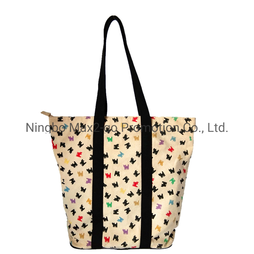 Canvas Cartoon Full Printing Stylish Large Capacity Handbag Eco Friendly Cotton Tote Bag