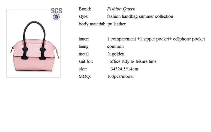 Guangzhou Factory Fashion Designer PU Leather Ladies Tote Bag