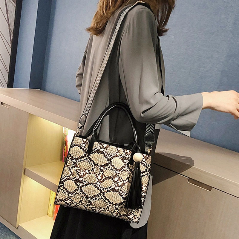 Designer Fashion Snake Print Women Bags Crossbody Shoulder Tote Bag Brand Trend Leather Luxury Ladies Handbags