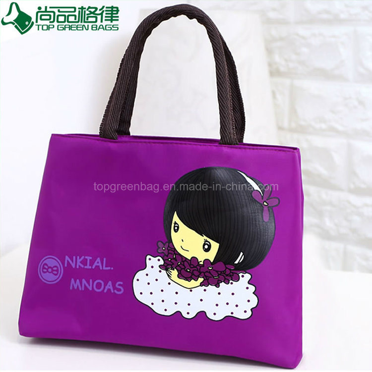 Cute Fancy Trendy Polyester Zipper Ladies Tote Hand Bags Carrier