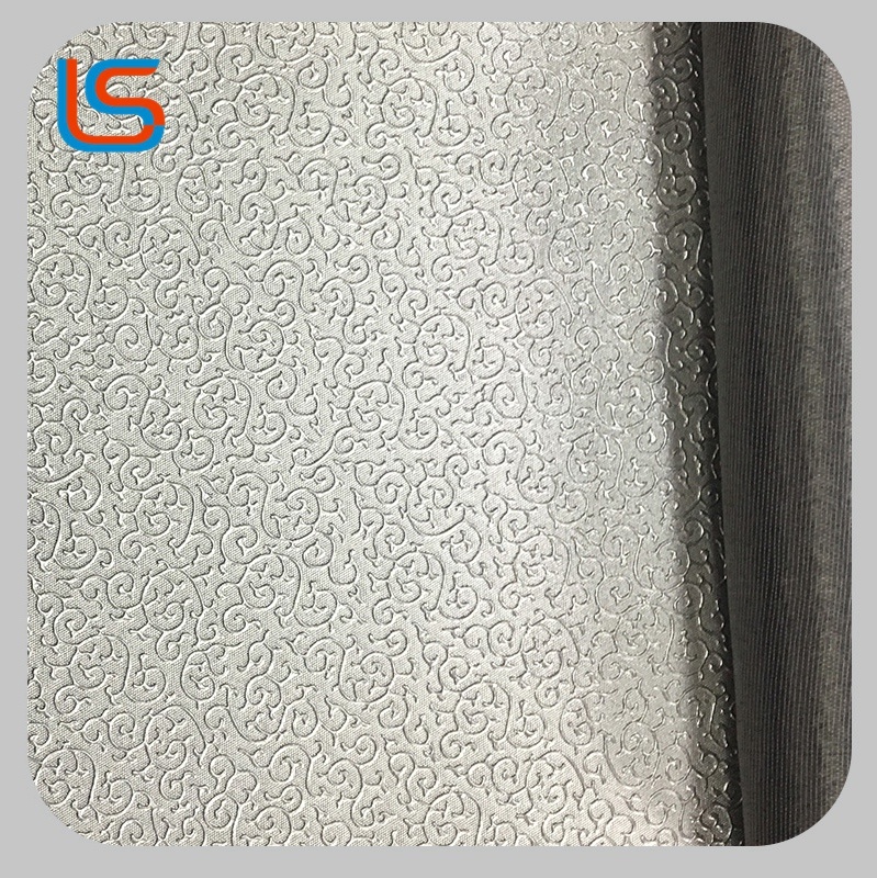 Gold and Silver Double Color Embossed PVC Synthetic Artificial Decorative Leather