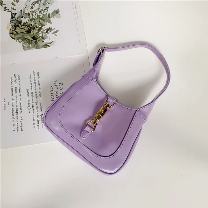 Emg6281 Small Mini Luxury Girls Underarm Bags Purse Handbag Woman Leather Vintage Shoulder Baguette Bag Women