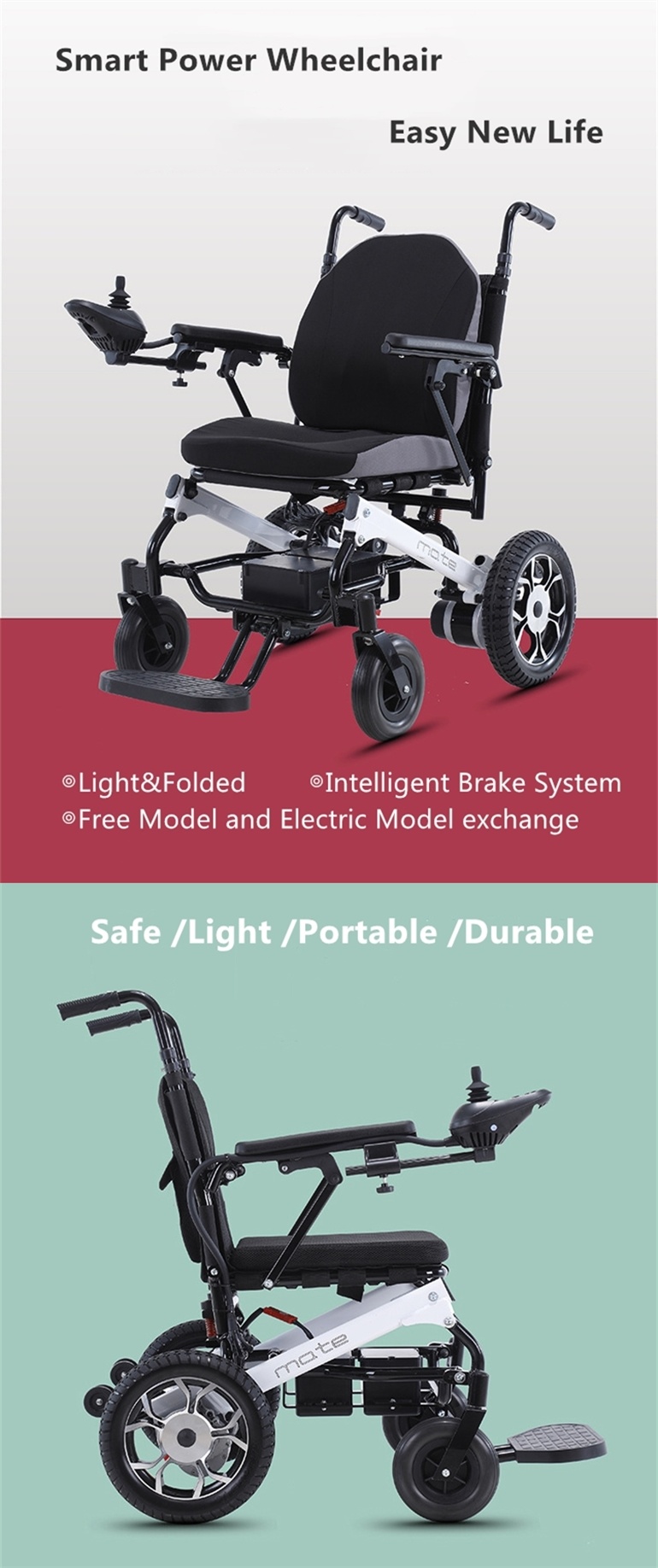 2020 Hot Sale Folding Light Electric Medical Powere Wheelchair