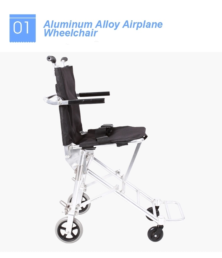 Light Compact Folding Portable Airport Transport Wheelchair