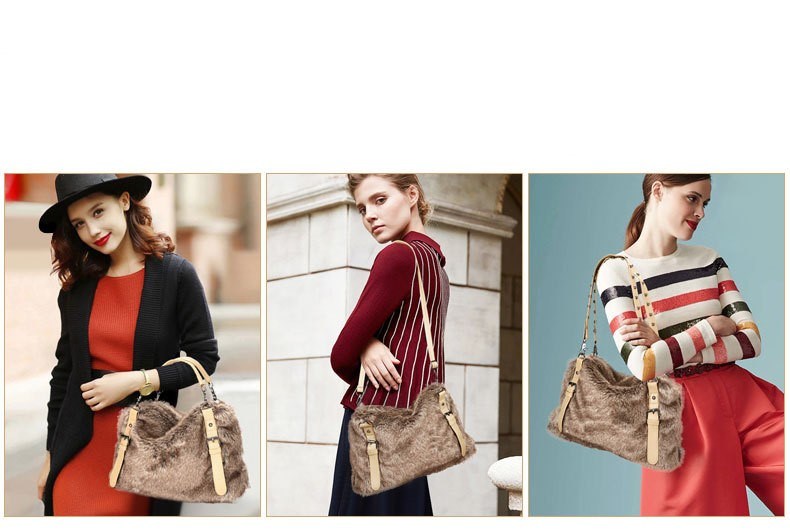 New Arriving Imitation Rabbit Fur Lady Sling Bag Women Handbag