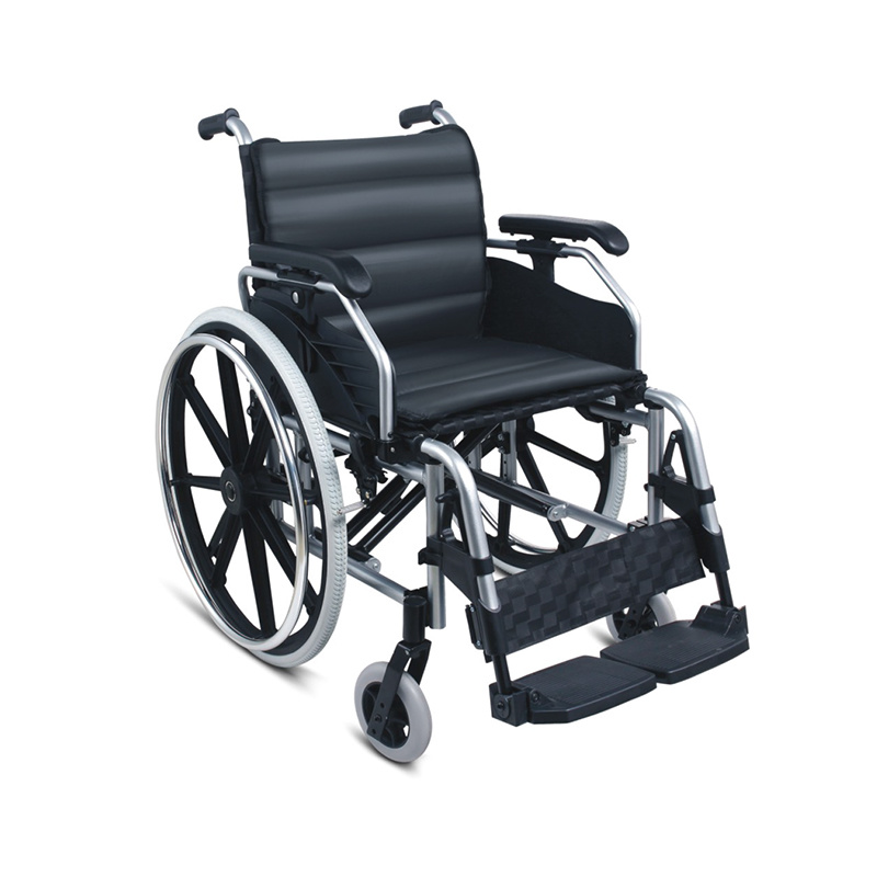 Elderly Disabled Medical Manual Folding Aluminum Transfer Wheelchair with Ce