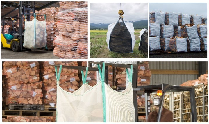 FIBC Ventilated Big Bags for 1000kg 1 Cord Firewood Mesh Bulk Bag