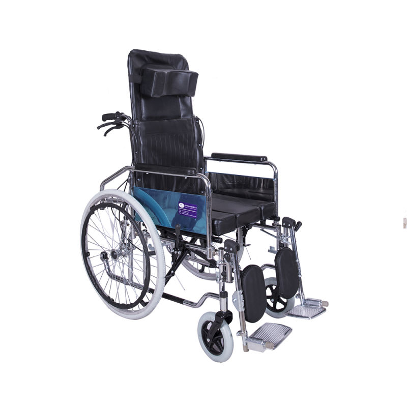 Recling Steel Wheelchair Multifunctional Wheelchair for Handicapped