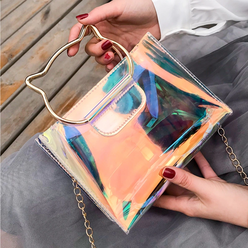 Fashion Clear Transparent PVC Large Size Tote Bag for Work