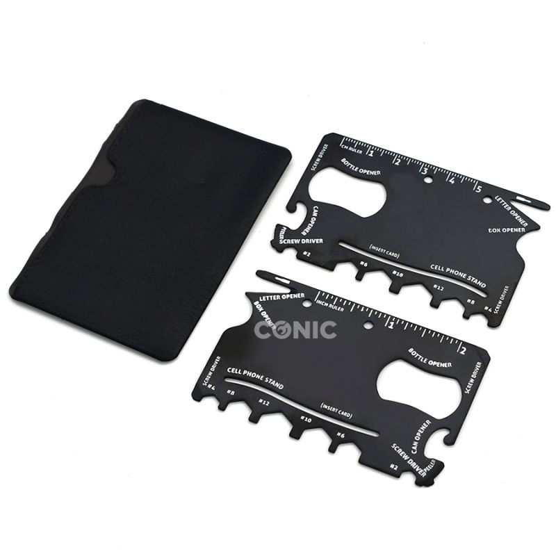 18 in 1 Black Wallet Credit Card Sized Multitool