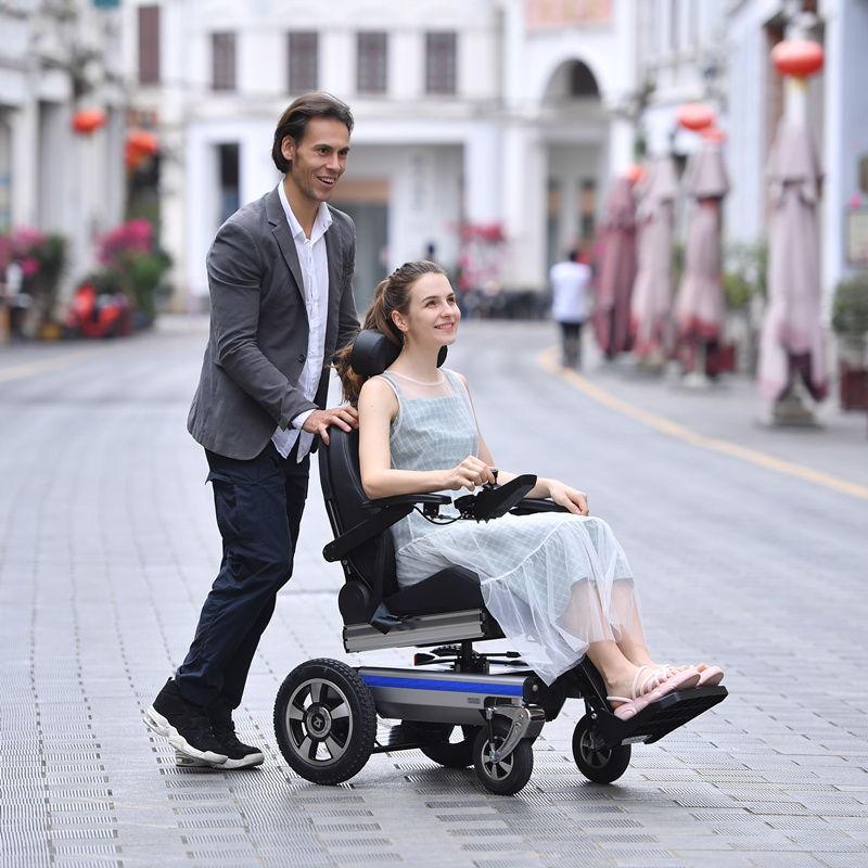 Folding Recline Back Electric Wheelchair with Lithium Battery