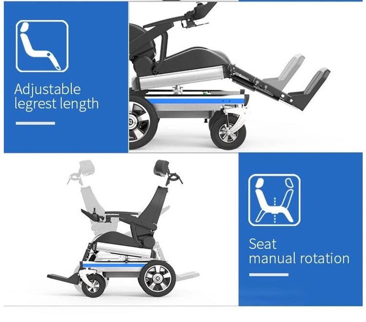 Folding Recline Back Electric Wheelchair with Lithium Battery