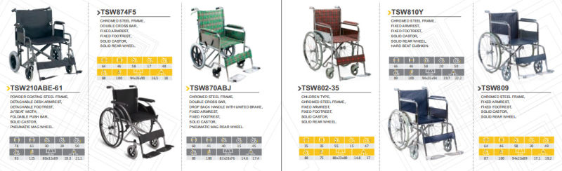 New Arrivals Steel Manual Foldable Wheelchair for Elderly Handicapped