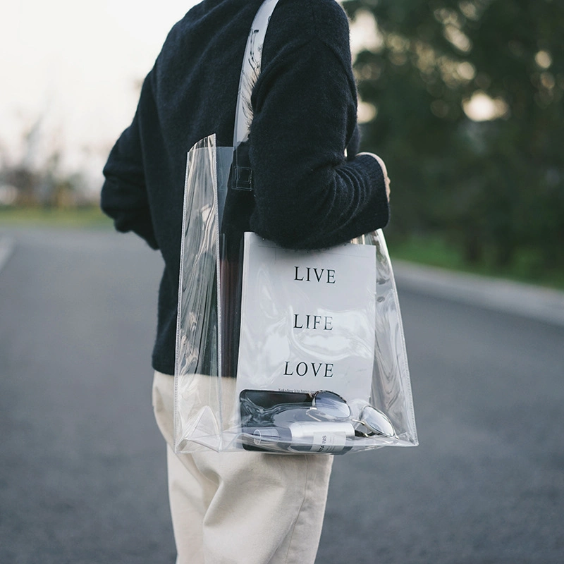 Fashion Clear Transparent PVC Large Size Tote Bag for Work