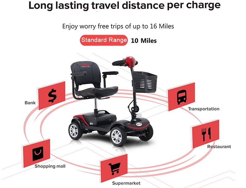 Mobility Scooter Electric 4 Wheel Handicapped Scooter for Elderly