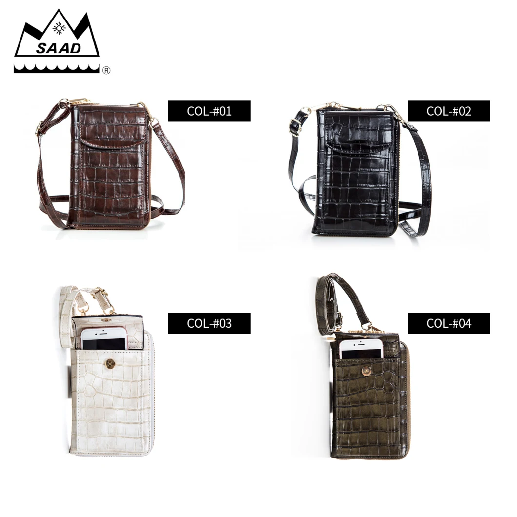 Small Crossbody Phone Bag for Women, Cellphone Shoulder Bags Card Holder Wallet Purse in Crocodile Look