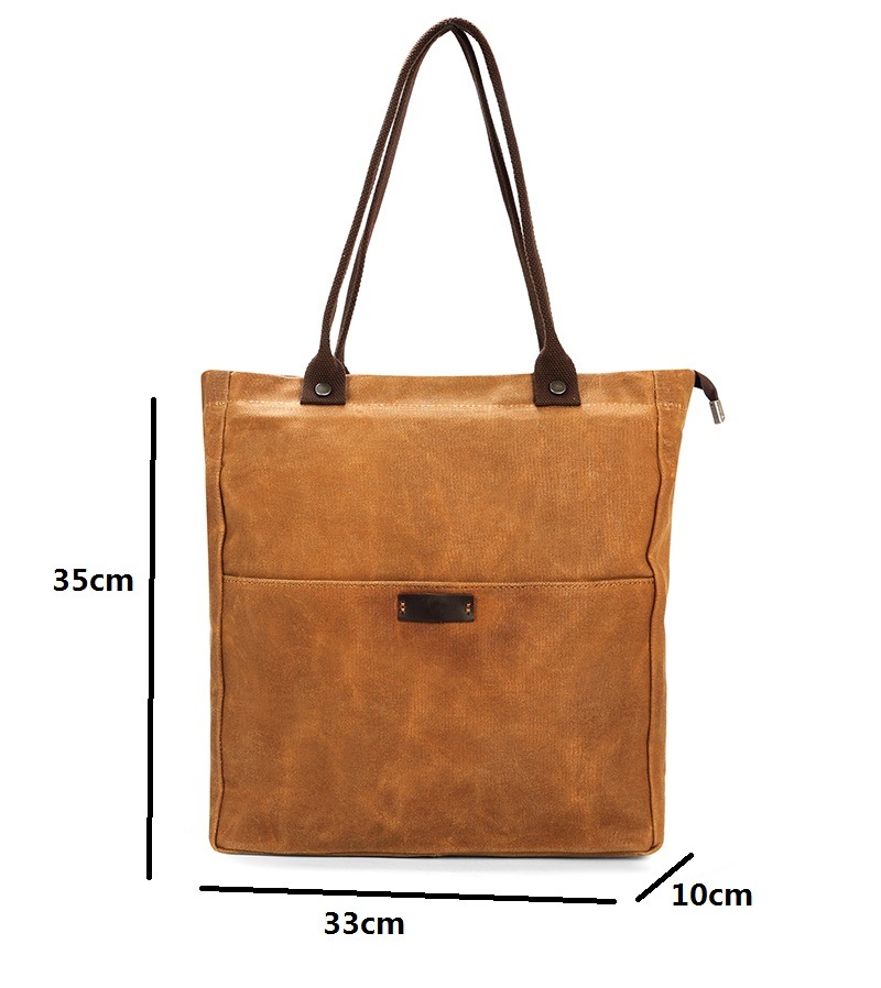 Wholesale Customized Leather Single Strap Waterproof Canvas Tote Shoulder Bags (RSS-2059)