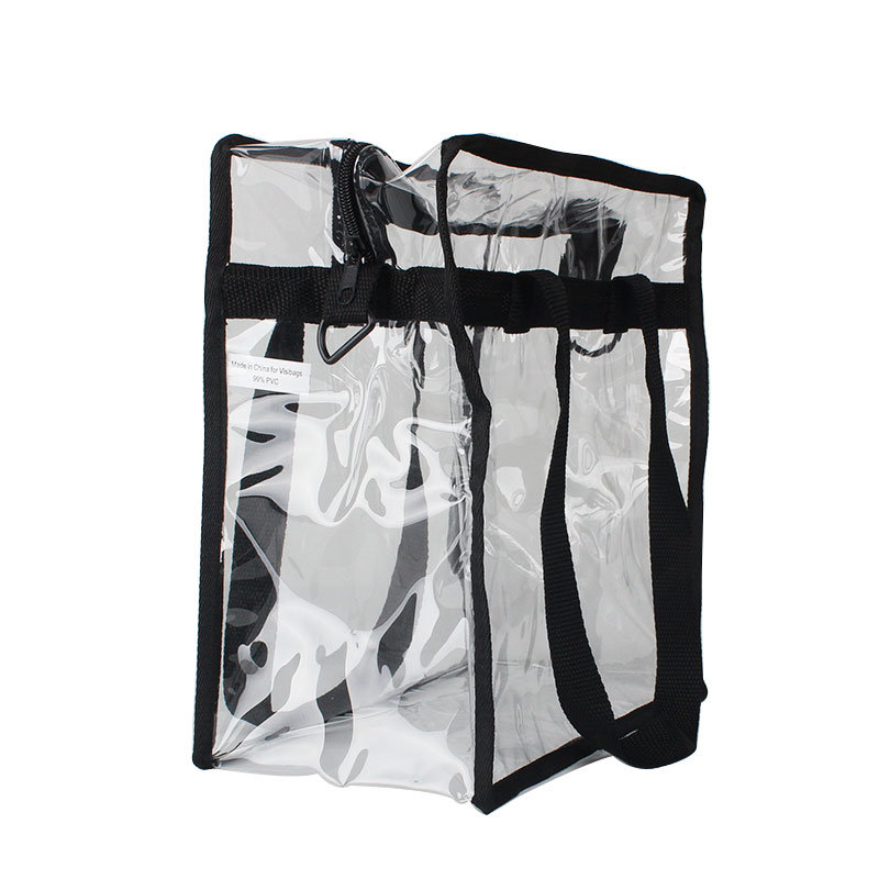 Stadium Approved Zipper 12 X 12 X 6 Inches Clear Crossbody Stadium Tote Bag with Adjustable Shoulder Strap