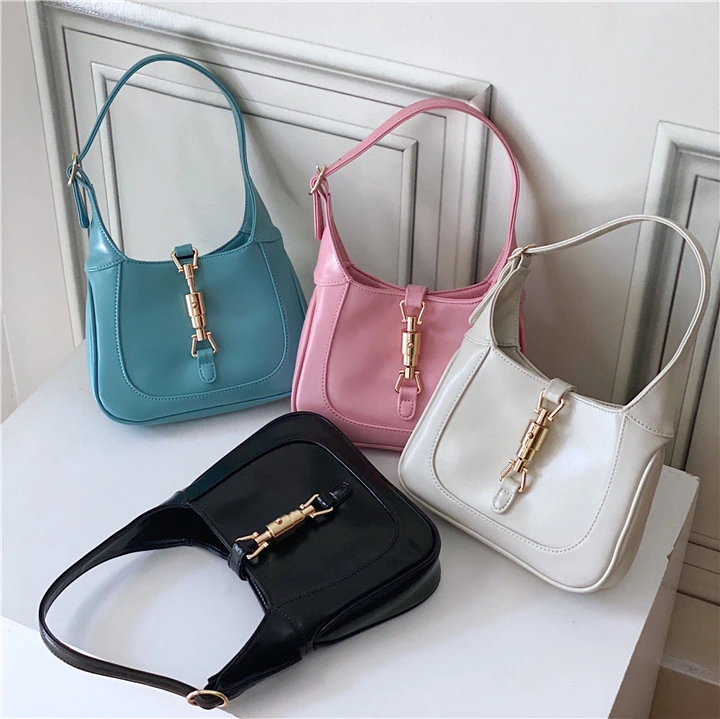 Emg6281 Small Mini Luxury Girls Underarm Bags Purse Handbag Woman Leather Vintage Shoulder Baguette Bag Women