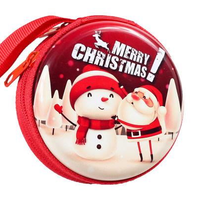 Promotional Custom Christmas Gift Cartoon Design Christmas Tinplate Coin Purses