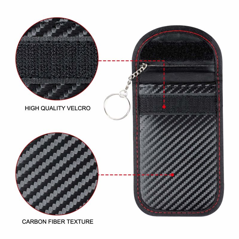 Anti Theft Keyless Entry Car Key Pouch Wallet Leather Fob RFID Signal Blocking Faraday Cases