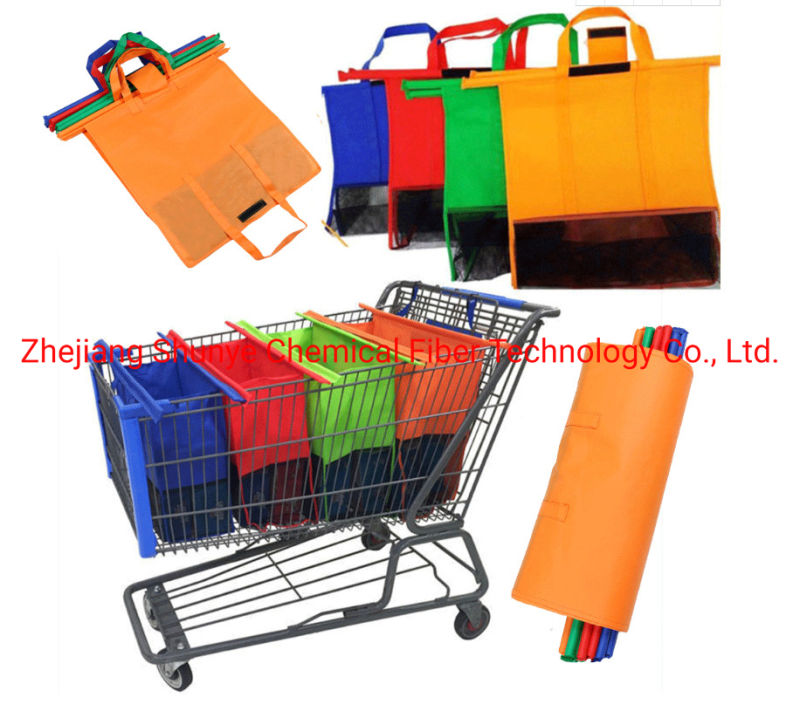 Reusable Shopping Tote Cart Bag Trolley Cooler Bag with Mesh for Supermarket Cart