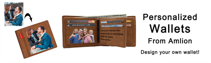 Photo Wallet for Men, Personalized Handmade Engraved/Multi-Functional Wallet Gifts