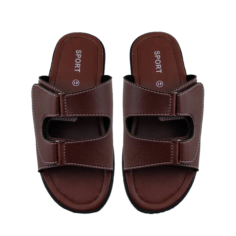 Summer Male Black Slippers Men, Men Leather Sandals and Slippers Manufacturer, Design of Mens Leather Slippers