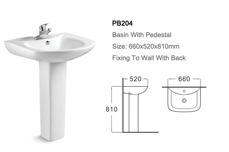 Big Size Pedestal Basin for Wash Hand (1204)