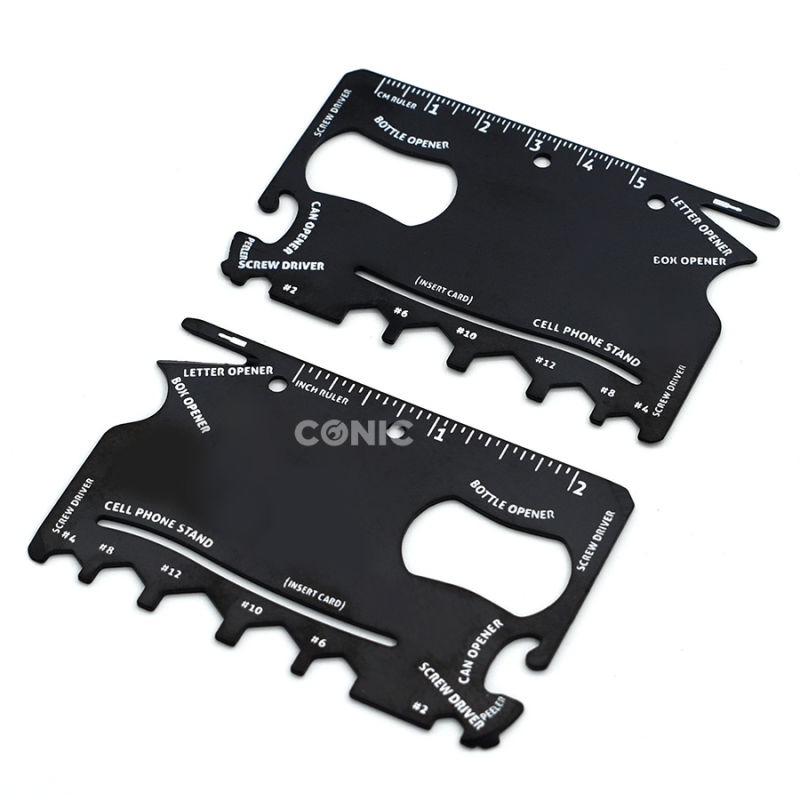 18 in 1 Black Wallet Credit Card Sized Multitool