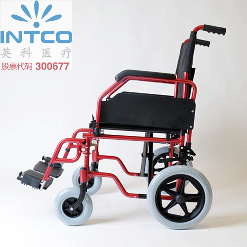 Easy Folding Aluminum Transit Wheelchair for Elderly People