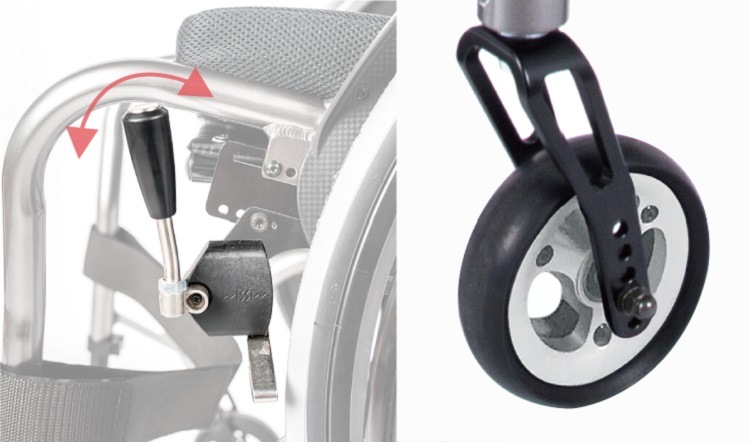 Lightweight & User-Friendly Wheelchair with Flip-Armrest, Tension Back