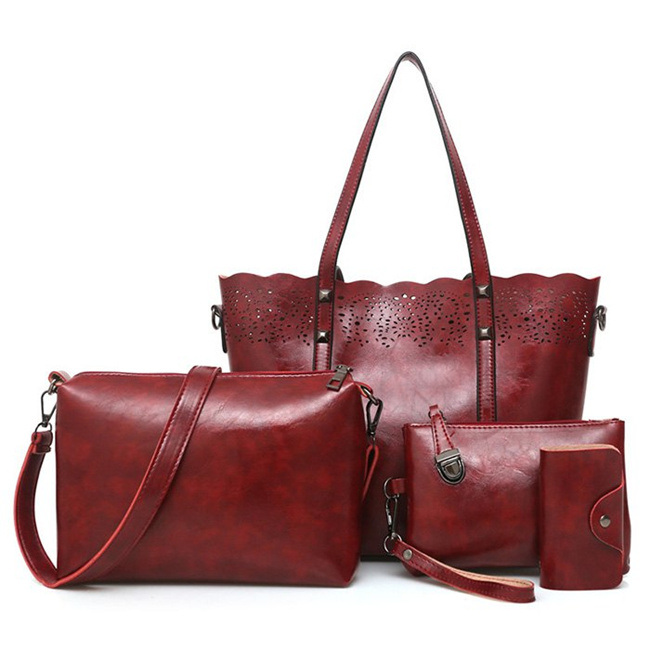 Guangzhou Factory Designer Lady PU Leather 4 Handbag Sets