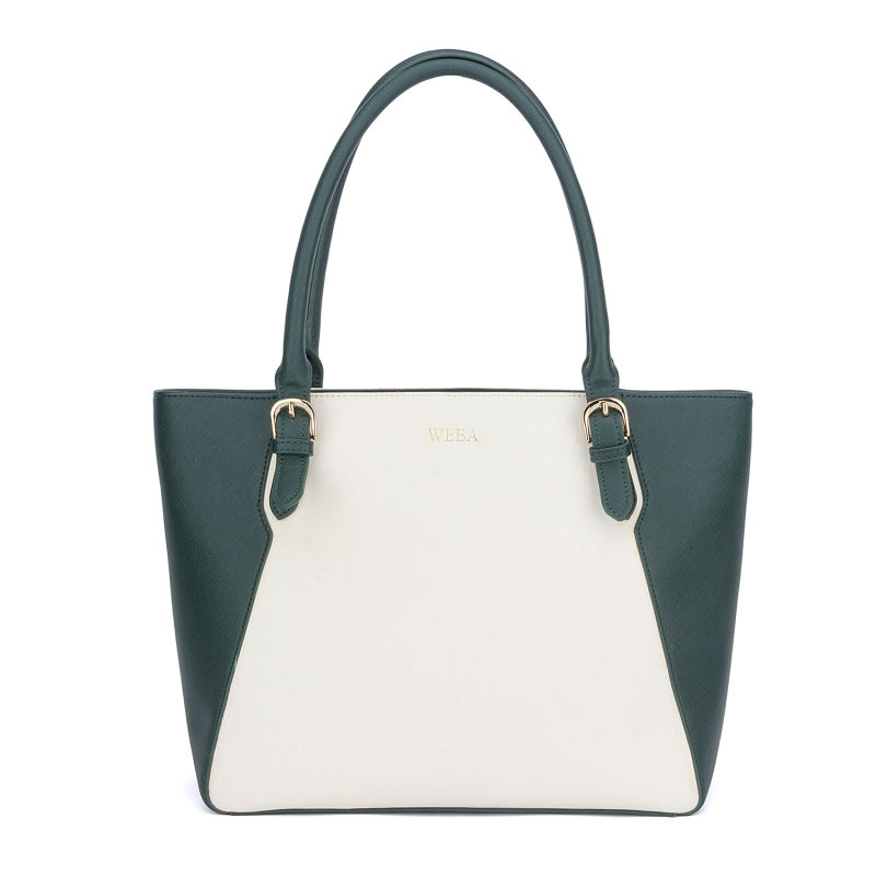 White and Green Color Women Designer Bag