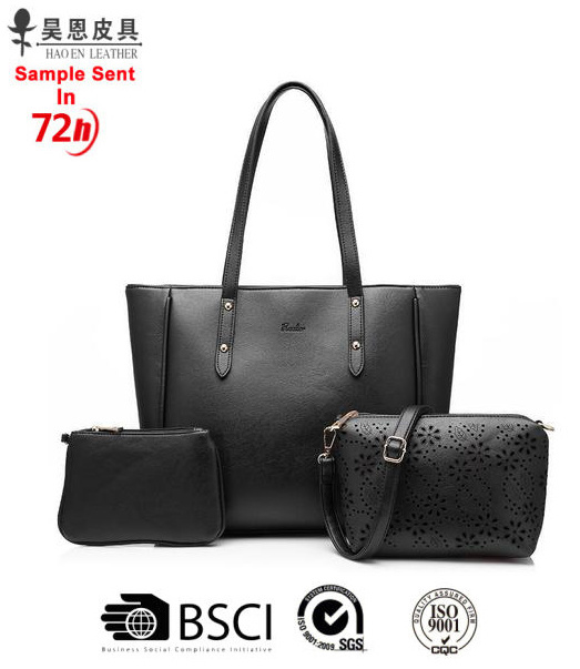 New PU Leather Bag Fashion Designer Women Bag Female Fashionable Tote Ladies Hollow Handbag Sets