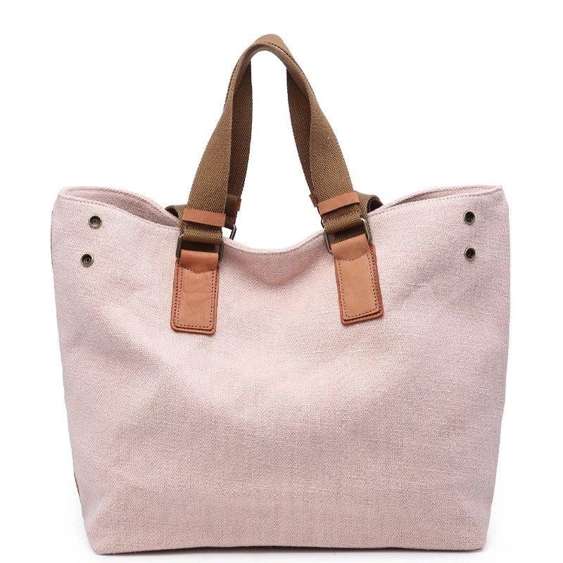 Wholesale Eco Friendly Canvas Fabric Travel Tote Bag with Zipper Pocket (RS-7092)