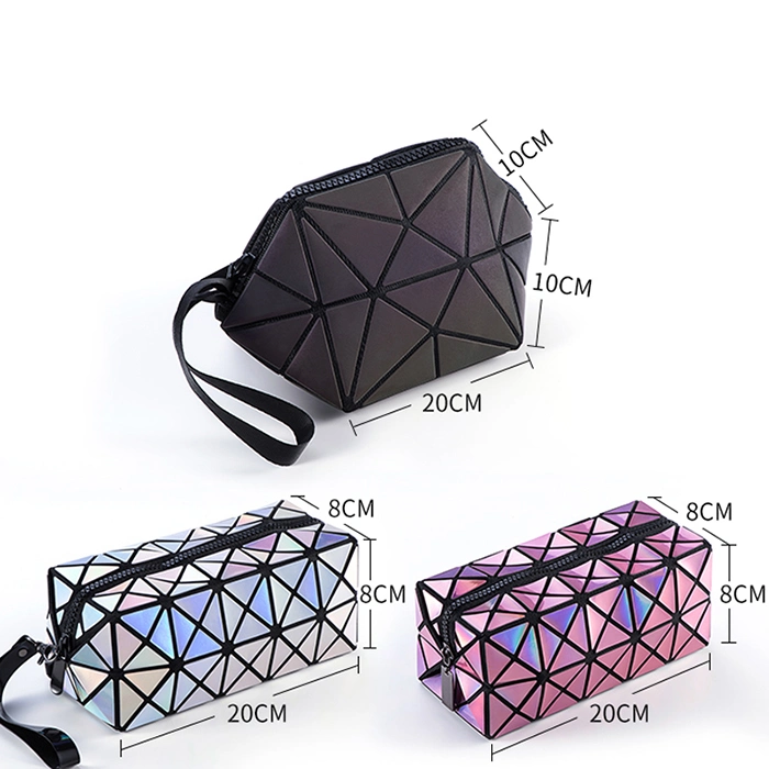 Laser PU Women Diamond Lattice Bags Women Handbags Small Geometric Chain Shoulder Sling Bags Reflective Women Bag