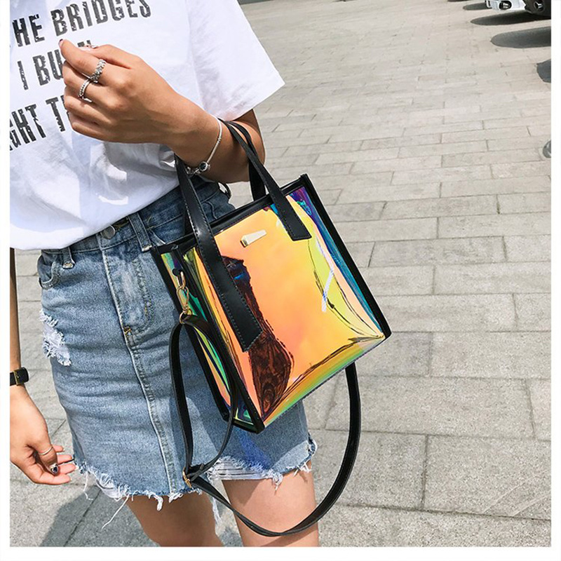 Wholesale Transparent Laser PVC Tote Bags Women Handbags 2019