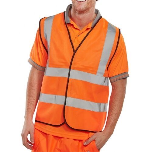 Reflective Workwear Waistcoat Colourful Safety Vest Clothing for Women Men-Orange