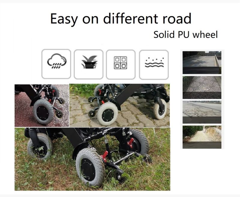 Foldable Electric Wheelchair with Stronger Gradeability for Elderly OEM