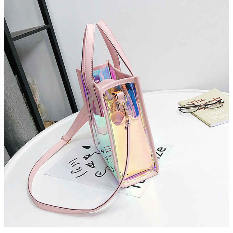 Wholesale Transparent Laser PVC Tote Bags Women Handbags 2019