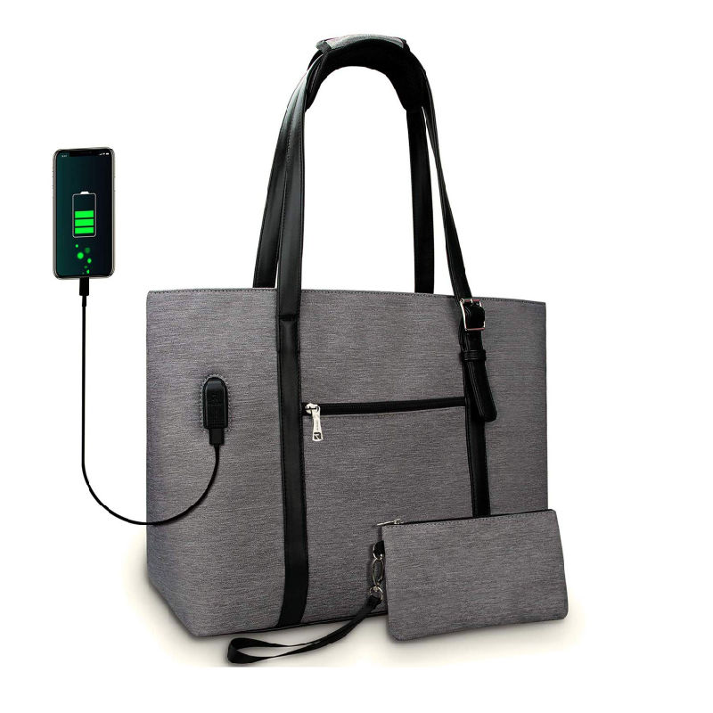 Large Woman Work Bag Purse Teacher Bag USB Laptop Tote Bag