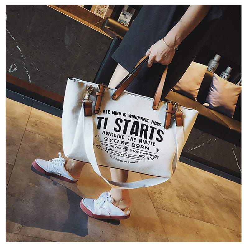 Classic Fashion Handbag Luxury Canvas Tote Bag Large Capacity Messenger Bag Wholesale and Retail