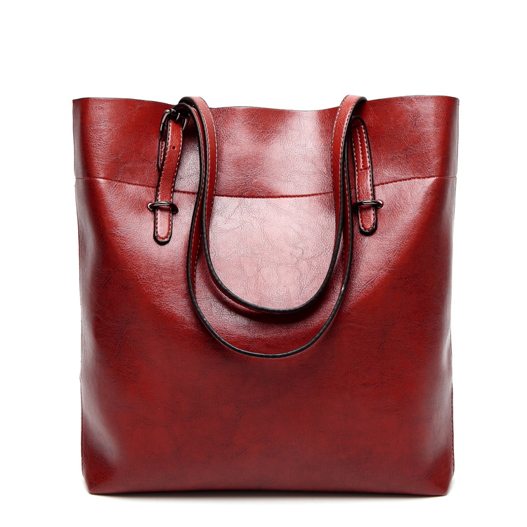 Fashion Simple Leather Tote Bags Big Volume Woman Autumn Handbags