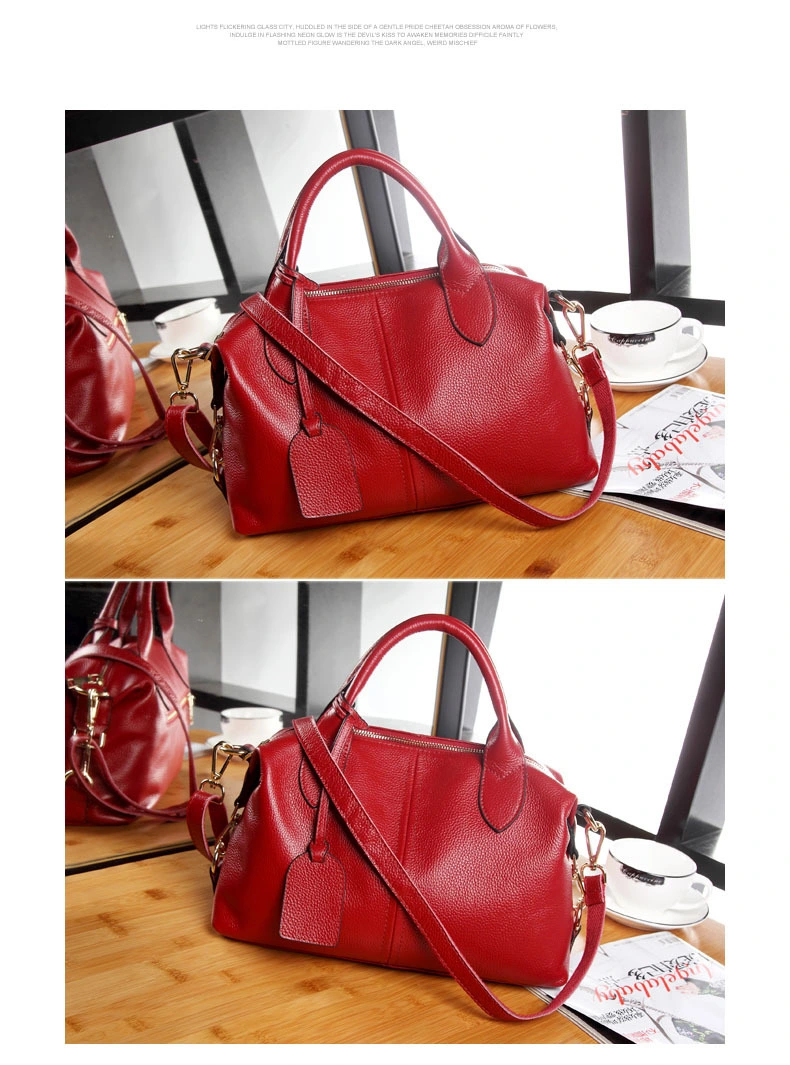 High Quality Genuine Cowhide Leather Woman Handbag Wholesale Factory OEM/ODM Custom Logo Ladies Handbag