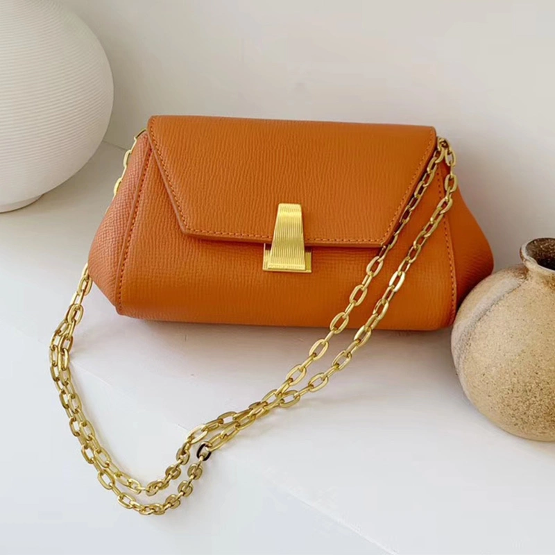 Emg6263 Cowhide Women Crossbody Luxury Clutch Bags Purse Small Removable Chain Leather Shoulder Bag