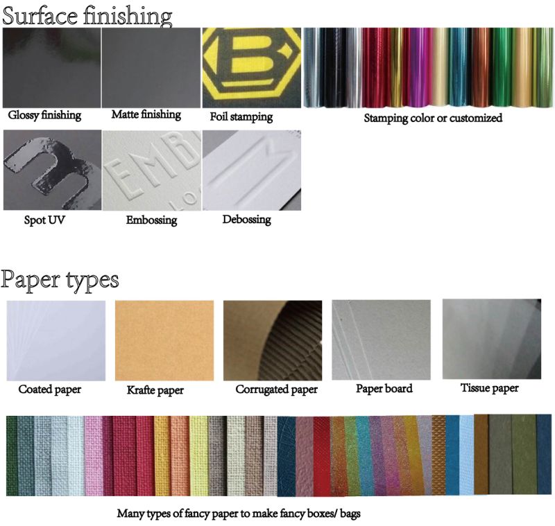 Embossed Printed Fancy Paper Bag with Your Own Design Women Handbags