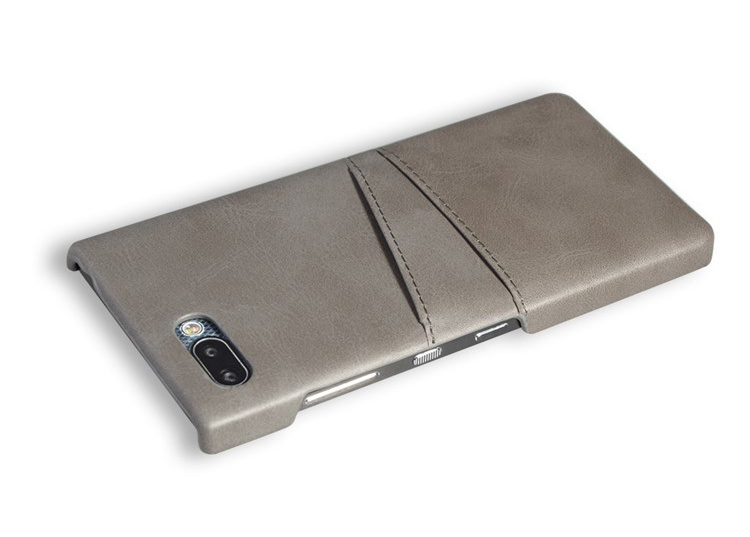 Logo Custom Leather Card Slots Wallet Back Cover Case for Blackberry Key2